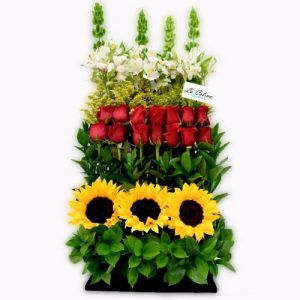 Arreglo de Rosas y Girasoles Natural Grande a domicilio bogota