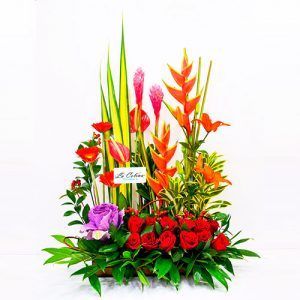 Arreglo de Flores Exótico con Rosas y Heliconias a domicilio Bogota