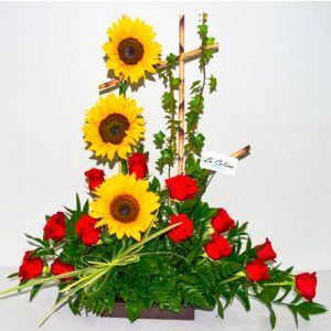 Arreglo de Rosas y Girasoles en Bogotá