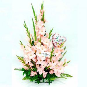 Arreglo Floral con Gladiolos para Nacimiento de Bebe a domicilio Bogotá