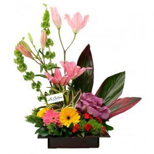 Arreglo Floral Exótico con Lirios y Gerberas a domicilio en Bogota