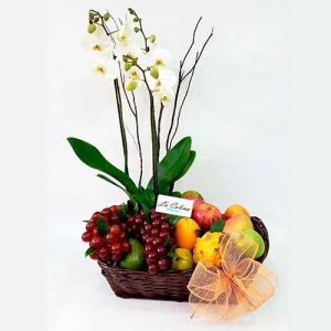 Canasta de Frutas con Orquídeas a domicilio Bogota
