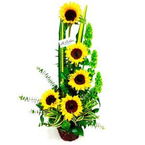 Arreglo Floral con girasoles pequeño economico a domicilio Bogotá