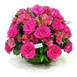 Ramo de Rosas y Astromelias para cumpleaños a domicilio en Bogota