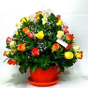 Arreglo Floral Redondo Con 50 Rosas