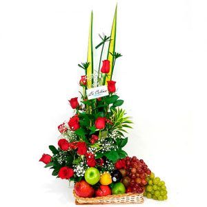 Arreglo Frutal Con Rosas a domicilio Bogota