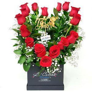 Caja de Rosas en forma de corazón