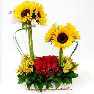 Arreglo de girasoles y rosas a domicilio Bogotá