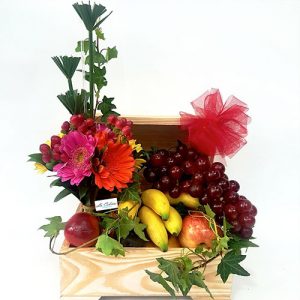 Cofre de Frutas a domicilio con Gerberas Silvestre