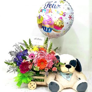 Arreglo floral Exótico con peluche Lusaka