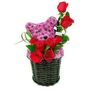 osito floral pinoquio con rosas