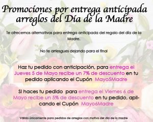 Descuento Entrega Anticipada Dia de la Madre