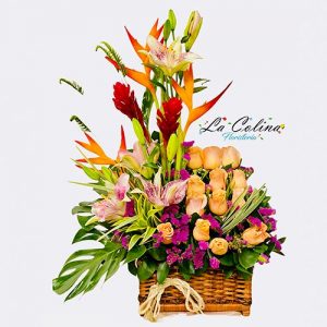 Arreglos Florales Grandes con rosas y lirio a domicilio Chico