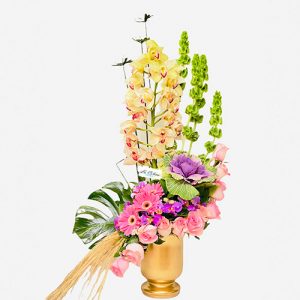 Arreglo Floral con orquídeas y gérberas Chapinero