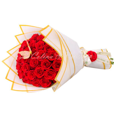 Ramo de rosas con llavero tejido