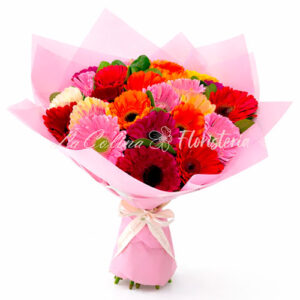 Bouquet de gerberas redondo Bogotá