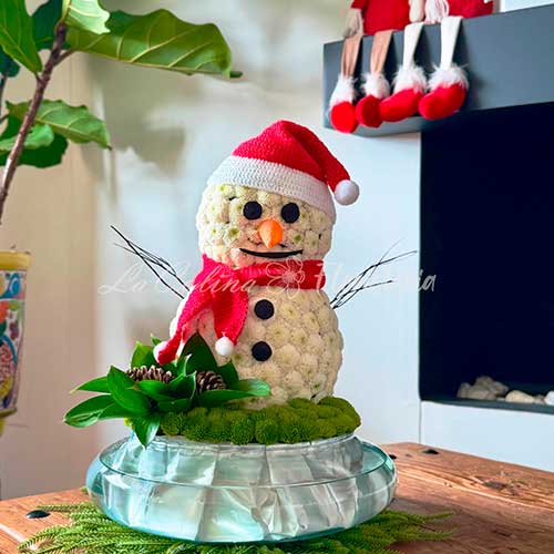 Muñeco de Nieve en flores de Pinoquio