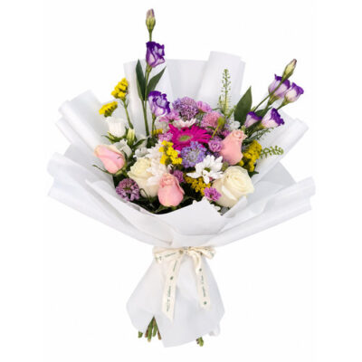 Bouquet de rosas gerberas y margaritas